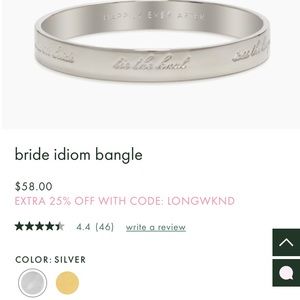 Kate Spade - Silver Bride Idiom Bangle